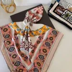 Otantik Desen Vakko Twill Eşarp 77008 - Mercan