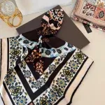 Otantik Desen Vakko Twill Eşarp 77007 - Siyah