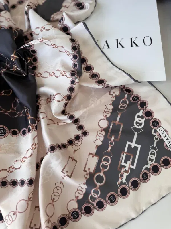 Vakko Zincir Desen Twill Eşarp 44127 – Gri