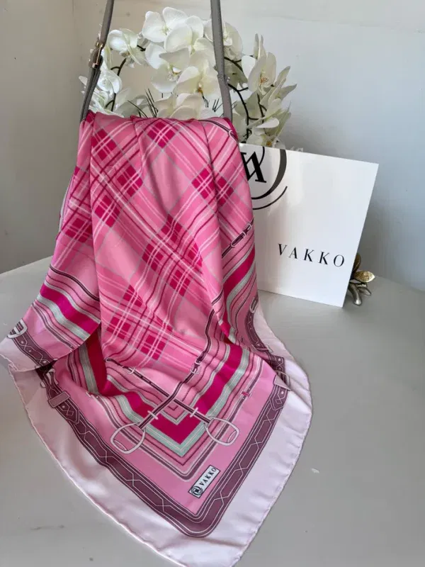 Vakko Ekose Twill Eşarp 44128 – Fuşya