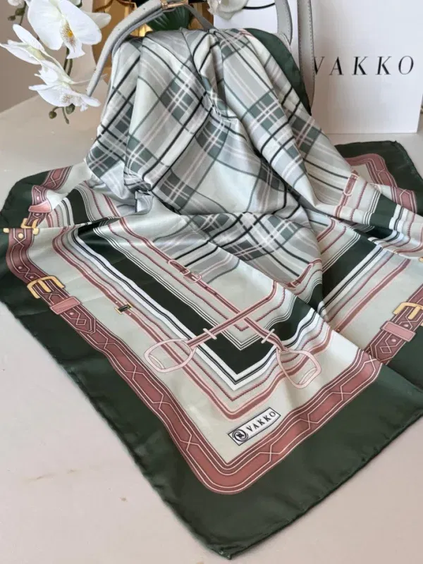 Vakko Ekose Twill Eşarp 44128 – Yeşil