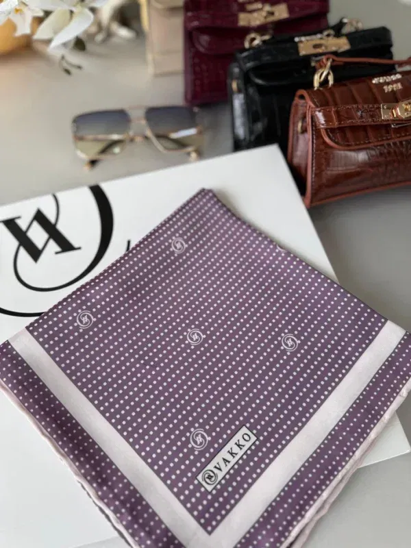 Vakko Puantiye Twill Eşarp 44126 – Lila