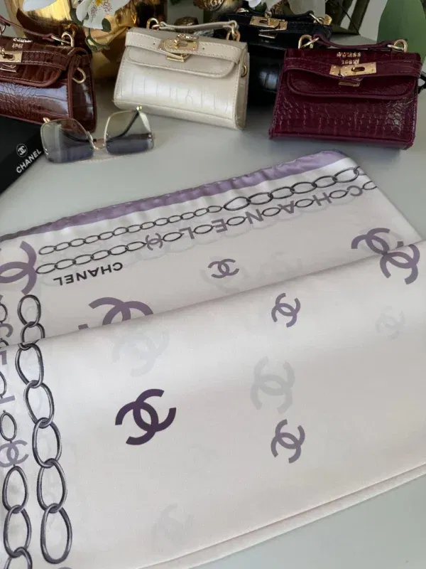 Chanel Saten İpek Eşarp 44124 – Eflatun