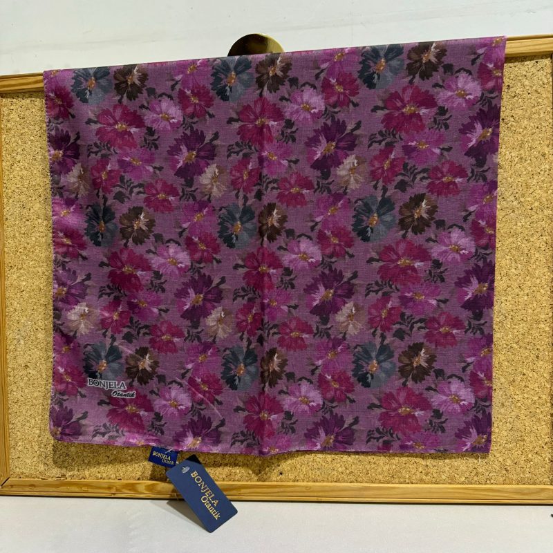 Çiçek Desen Pamuk Soft Eşarp 17004 – Fuşya
