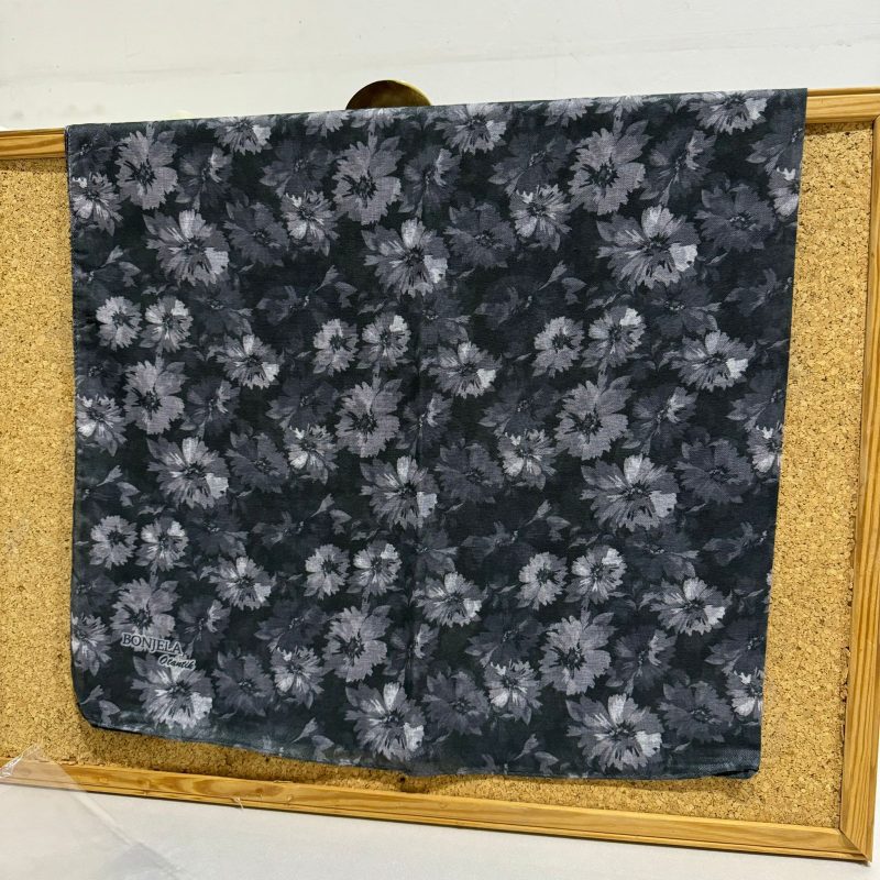 Çiçek Desen Pamuk Soft Eşarp 17004 – Gri