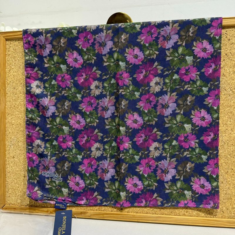 Çiçek Desen Pamuk Soft Eşarp 17004 – Mor