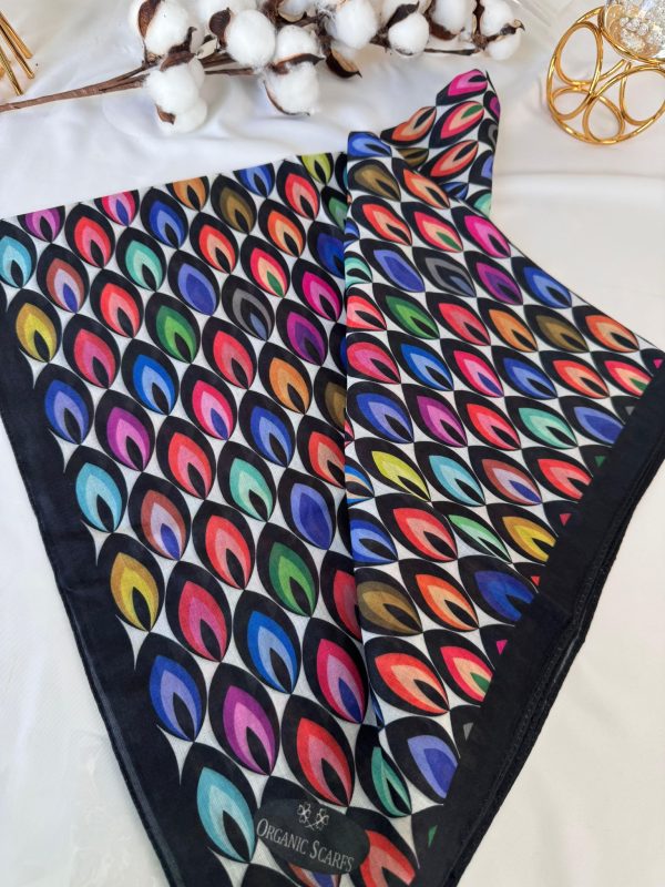 Tavuskuşu Desen Pamuk Soft Eşarp 114401 – Siyah