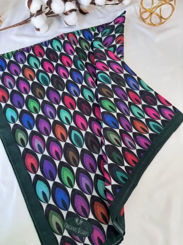 Tavuskuşu Desen Pamuk Soft Eşarp 114401 – Zümrüt