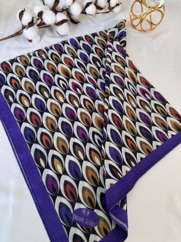 Tavuskuşu Desen Pamuk Soft Eşarp 114401 – Mor
