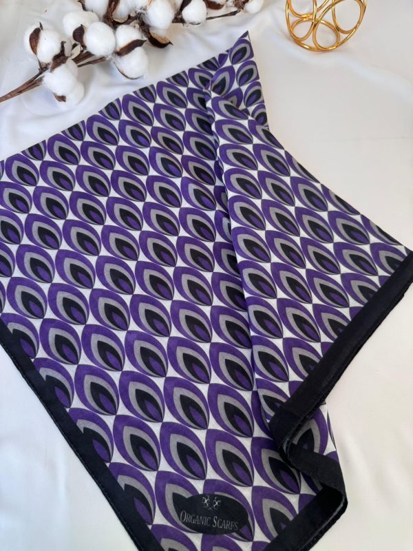 Tavuskuşu Desen Pamuk Soft Eşarp 114401 – SiyahMor