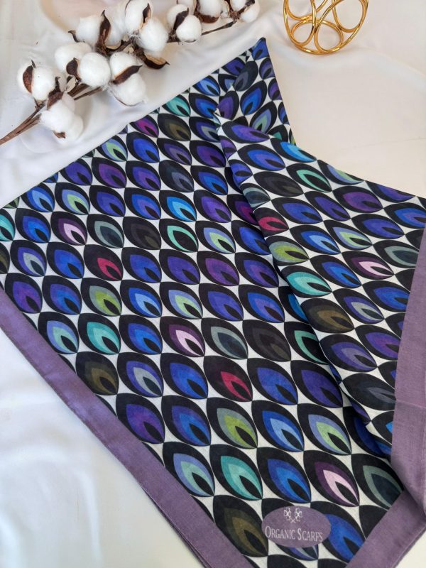 Tavuskuşu Desen Pamuk Soft Eşarp 114401 – Mürdüm