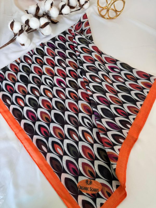 Tavuskuşu Desen Pamuk Soft Eşarp 114401 – Turuncu