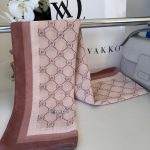 Vakko Monogram Desen İpeksi Şal 14534 - Pudra