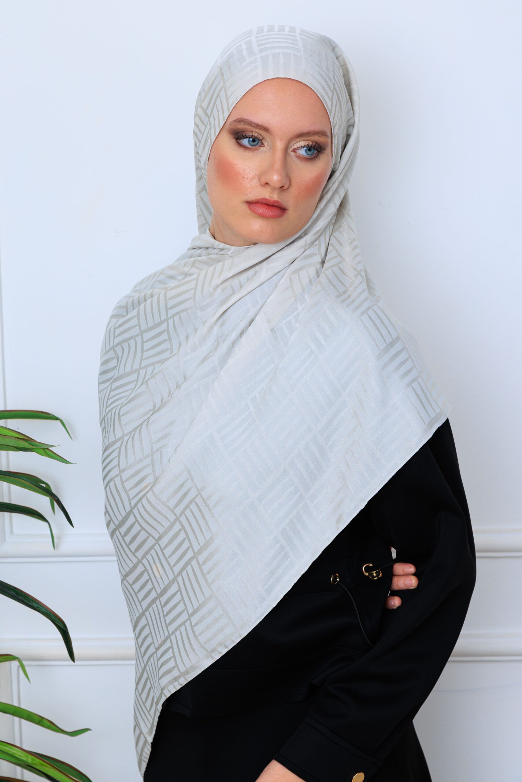 Kibrit Desen İpeksi Jakar Şal 44511 - Taş - Görsel 2