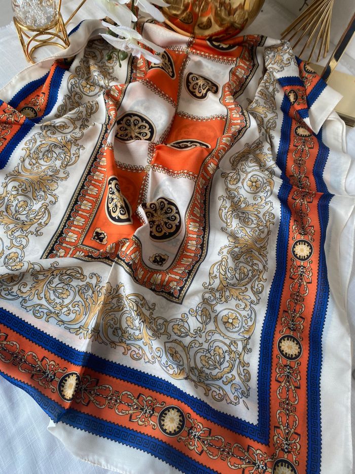 Versace Pamuk Soft Şal 61535 - Turuncu - Görsel 3