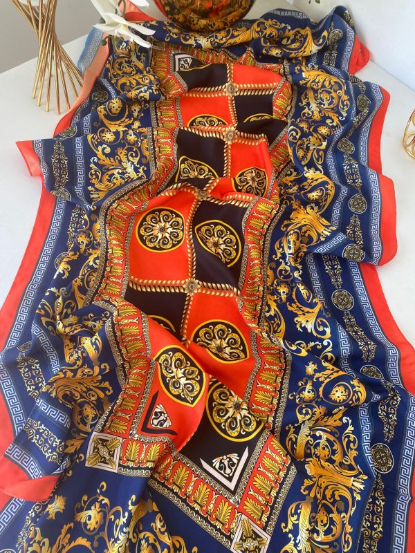 Versace Vual İpek Şal 614412 – Turuncu