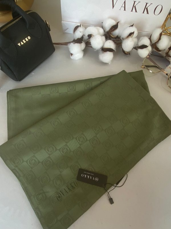 Vakko Cotton Jakar Şal – Haki
