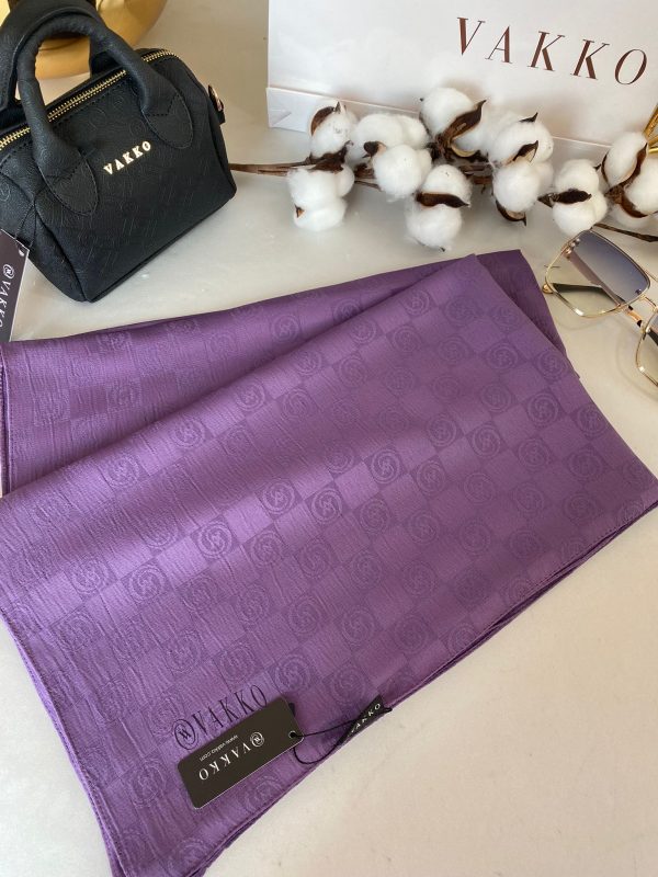 Vakko Cotton Jakar Şal – Eflatun