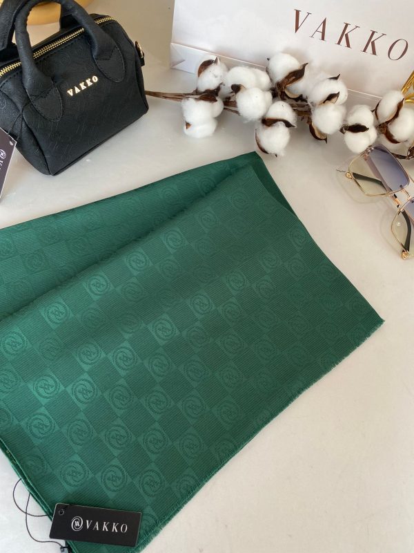 Vakko Cotton Jakar Şal – Yeşil