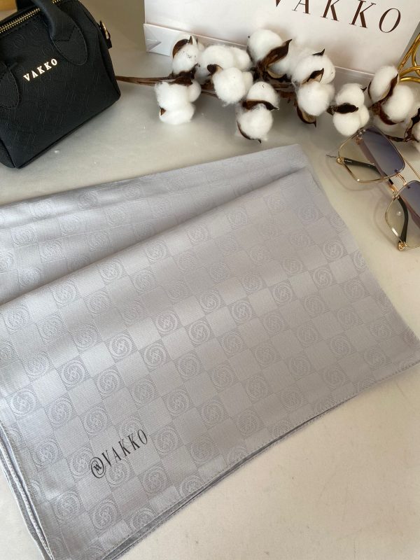 Vakko Cotton Jakar Şal – Gri