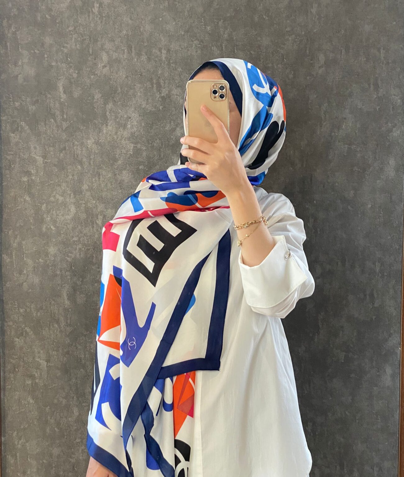 Chanel İthal Vual İpek Şal 014461 - Saks - Görsel 3