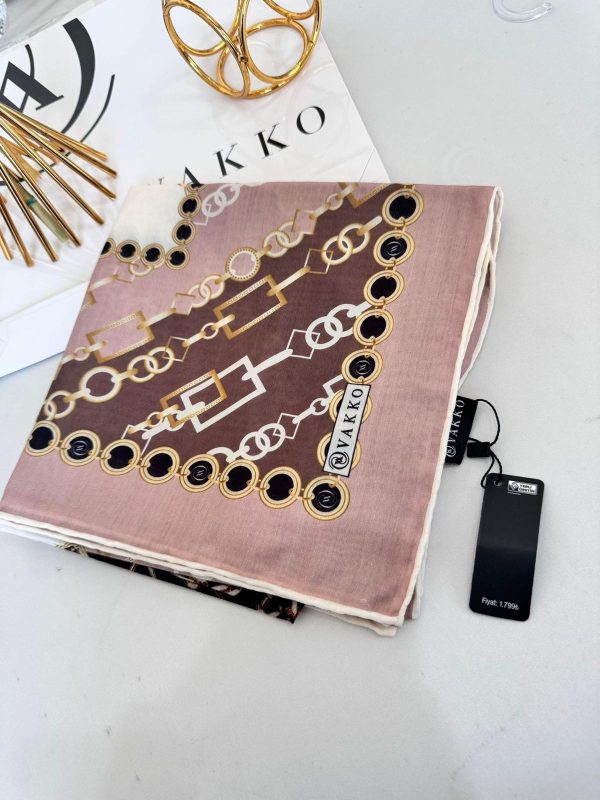 Vakko Zincir Desen Soft Eşarp 610146 – Gül Kurusu