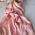 Fendi Çift Taraflı İpeksi Jakar Şal 614451 - Pudra