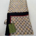 Gucci Siyah Kırmızı İthal İpek Eşarp 55467