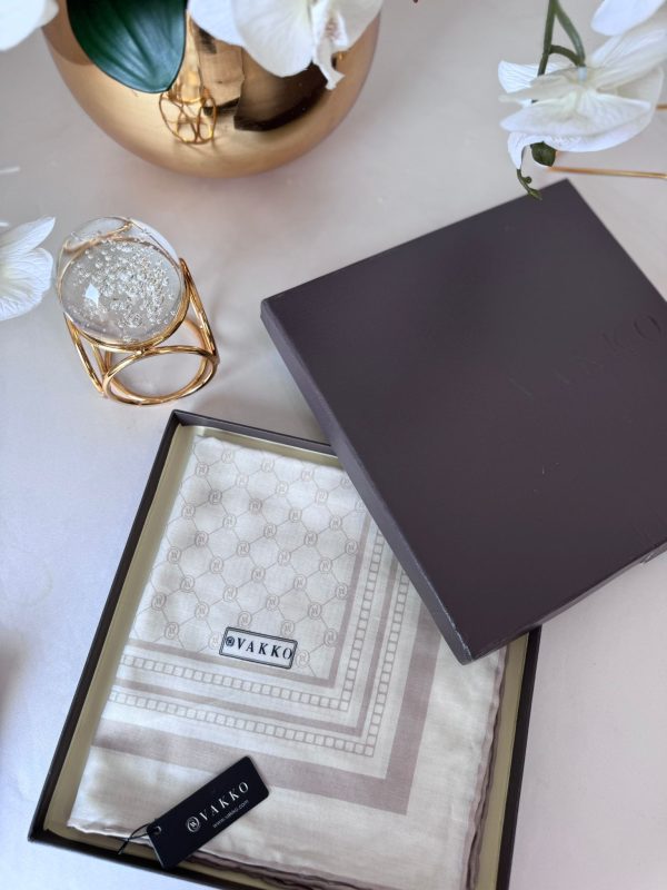 Vakko Desen Pamuk Soft Eşarp – Bej