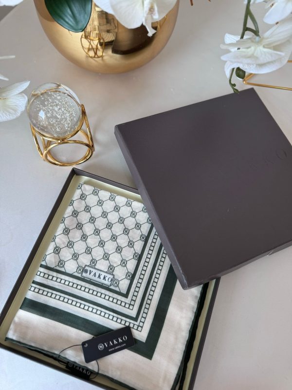 Vakko Desen Pamuk Soft Eşarp – Yeşil