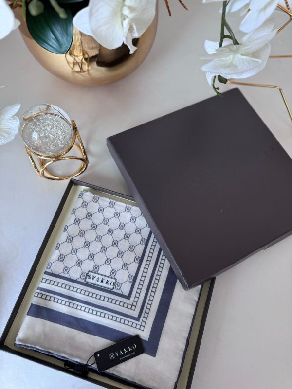 Vakko Desen Pamuk Soft Eşarp – Gümüş