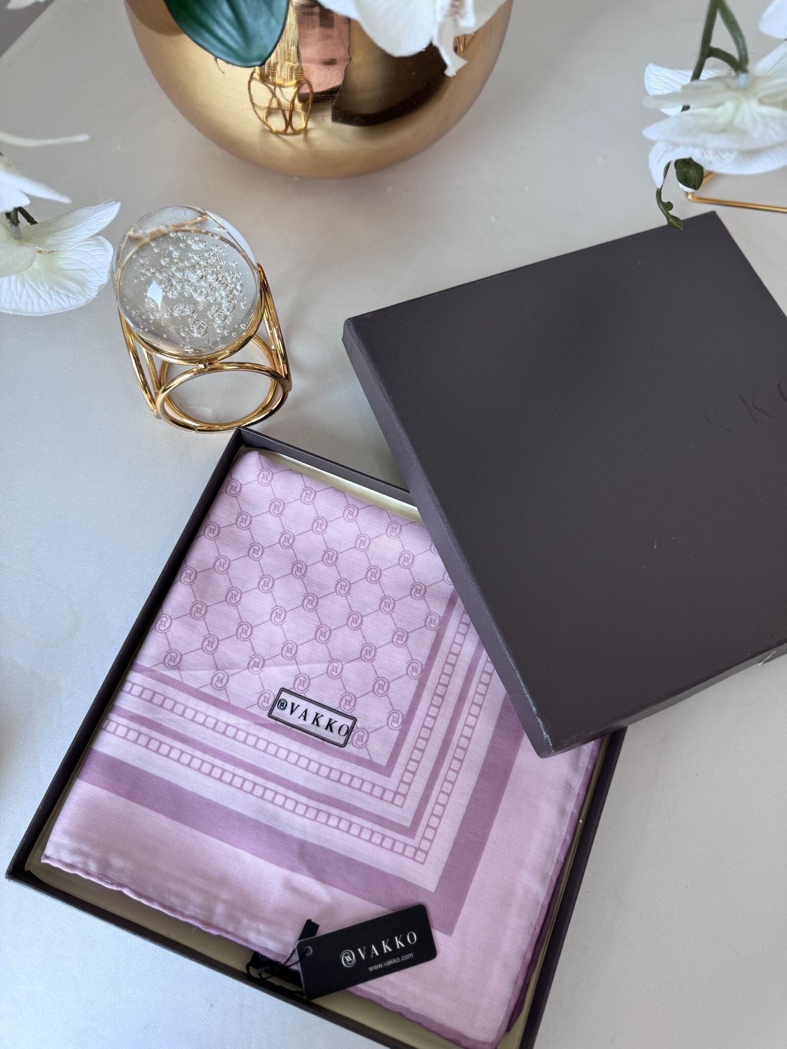 Vakko Desen Pamuk Soft Eşarp - Pembe