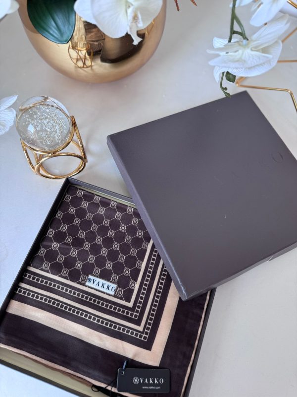 Vakko Desen Pamuk Soft Eşarp – Kahve