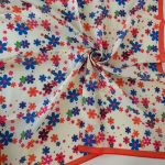 yaz çiçek deseni pamuk soft eşarp 05122000 - Turuncu