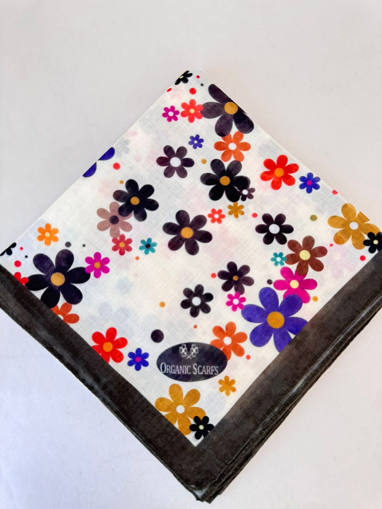 yaz çiçek deseni pamuk soft eşarp 05122000 - Ekru haki - Görsel 2