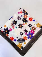 yaz çiçek deseni pamuk soft eşarp 05122000 - Ekru haki