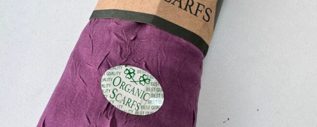 Organic Scarfs Bambu Kraş Şal Modeli - mürdüm eriği