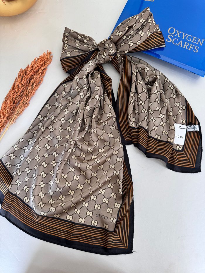 Gucci İthal Vual İpek Şal  44983 -  Vizon