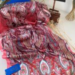 Etro Desen Vual İpek Şal 74839 - Fuşya