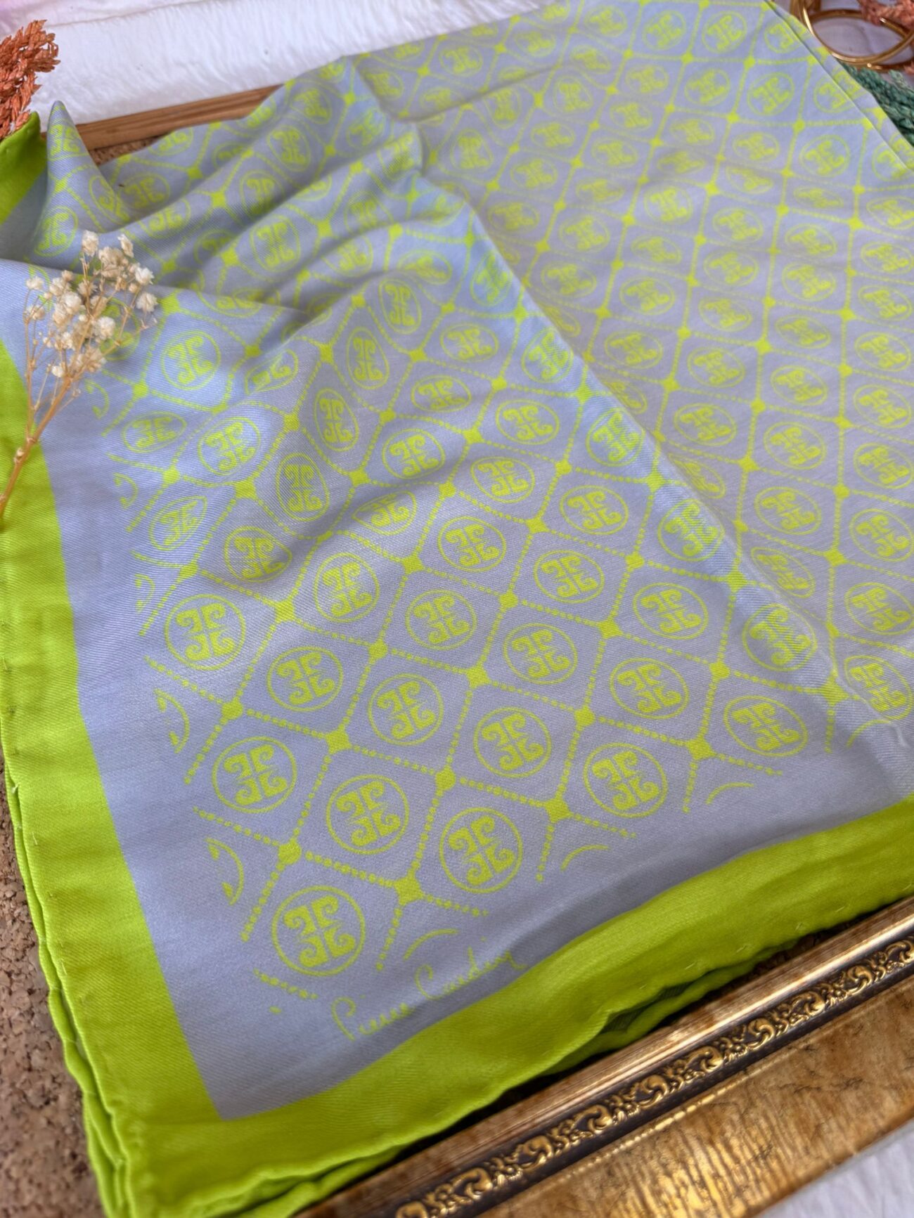 Pier Cardin Kare Desen Pamuk Soft Eşarp 10850 - Lime