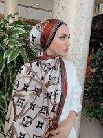 LV DESEN İTHAL VUAL İPEK ŞAL 15801- KİREMİT