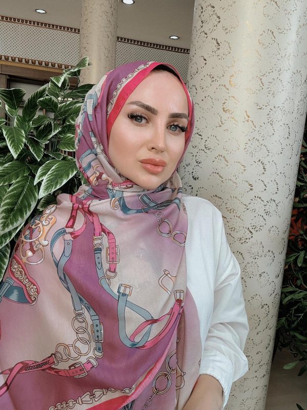 Hermes Zincir Desen Pamuk Soft Şal 61532 – Fuşya
