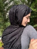 Qoza Desen İpeksi Jakar Şal - Siyah