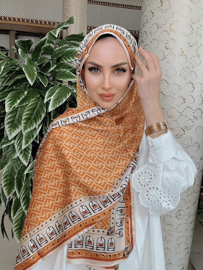 FENDİ DESEN İTHAL VUAL İPEK ŞAL 15801- CAMEL