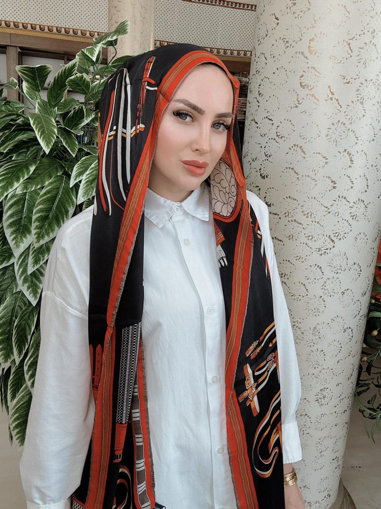HERMES DESEN İTHAL VUAL İPEK ŞAL 15801- SİYAH - Görsel 2
