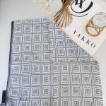 Vakko Kare Desen Pamuk Soft Eşarp 610144 - Açık Gri