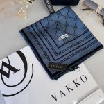 Vakko Monogram Desen Pamuk Soft Eşarp 21510 - Antrasit