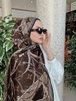 LV DESEN İTHAL VUAL İPEK ŞAL 15801- KAHVE