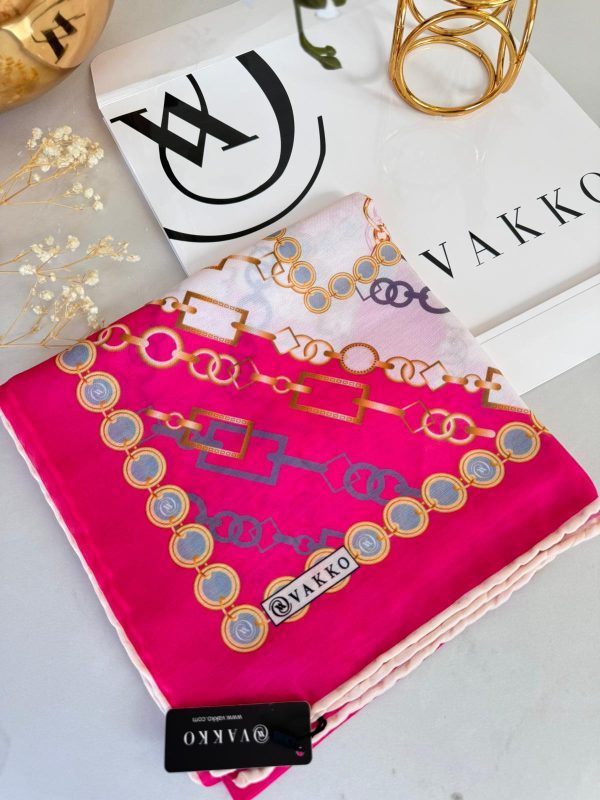 Vakko Zincir Desen Soft Eşarp 610146 – Fuşya