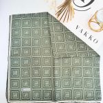 Vakko Kare Desen Pamuk Soft Eşarp 610144 - Haki